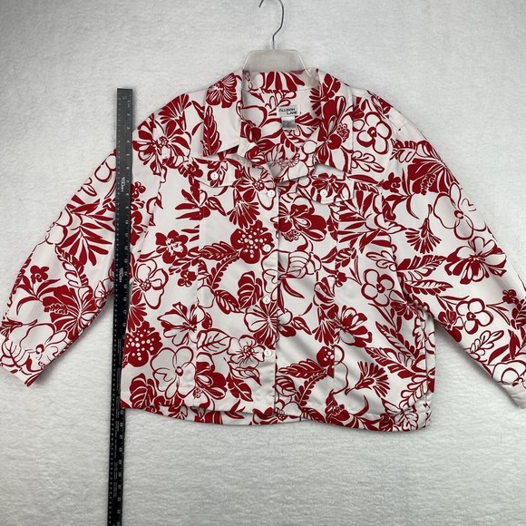 Allison Lane Women's Size "2X" Hawaiian Floral Long Sleeve Shirt - Picture 7 of 10